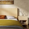 ORRD Fluted Night Stand w/ Drawer, Large Mid-Century Modern Bedside Table for Bedroom/Living Room/Office, Natural Wood - 3 of 4