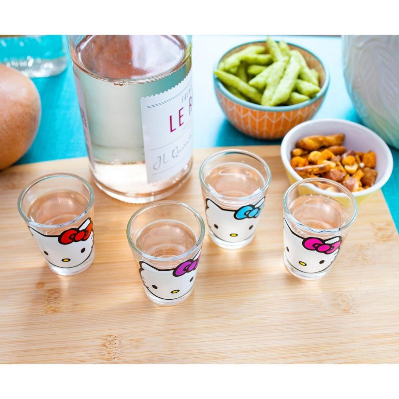 Silver Buffalo Sanrio Hello Kitty Faces 1.5-Ounce Mini Shot Glasses | Set of 4, 5 of 8