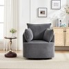 Swivel Accent Chair,Upholstered Swivel Chair with Curved Backrest and Metal Base,Barrel Swivel Chair for Living Room or Bedroom-Koiai - 2 of 4
