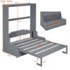 TiramisuBest Queen Size Murphy Bed Wall Bed with Cushion - Gray MDF+LVL Design - 4 of 4