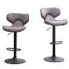DOMETOUR Adjustable Swivel Barstool with Chrome Base Set of 2 - 3 of 4