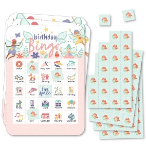 Big Dot of Happiness Let's Be Fairies - Picture Bingo Cards and Markers - Fairy Garden Birthday Party Shaped Bingo Game - Set of 18 - 1 of 4