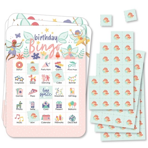 Big Dot of Happiness Let's Be Fairies - Picture Bingo Cards and Markers - Fairy Garden Birthday Party Shaped Bingo Game - Set of 18 - image 1 of 4