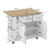 INFURNIC Kitchen Carts and Islands Multi Functional Kitchen Island Cart with Wine Rack and Storage Drawers, White, 46.46"*16.93"*35.83" - 2 of 4