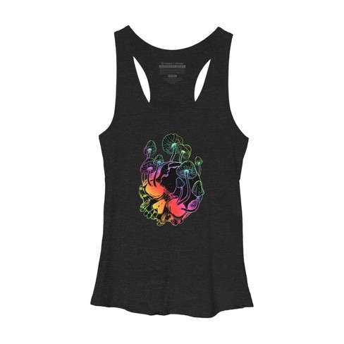 Women's Design By Humans Overgrown skull. Mushrooms. Death - Life By melazergDesign Racerback Tank Top - image 1 of 3