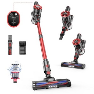MAMNV 150W Cordless Stick Vacuum for HardFloors, Carpet, Rug, and Pet Hair, Bagless Vacuum Cleaner, Red - 1 of 4