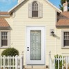 Lirago Full Lite Decorative Glass Fiberglass Front Doors 36  inch  x 80  inch  Right Hand Inswing Finished White - 4 of 4