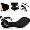 Perphy Women's Open Toe Kitten Heels Lace Up Dress Sandals - 3 of 4