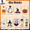 Halloween Glitter Earring Set - 9 Pairs Mixed Styles with Pumpkin, Bat & Ghost, Sparkly Acrylic Party Jewelry - 4 of 4