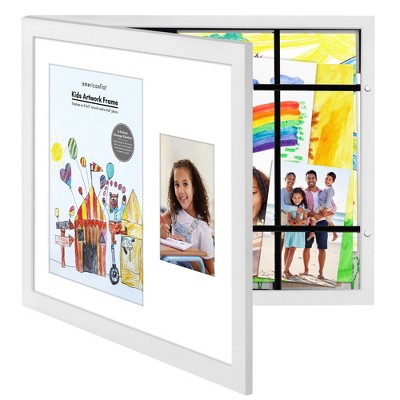 Americanflat 8.5x11 and 4x6 Art Frame for Kids Displays 2 Images - Perfect for Wall Decor