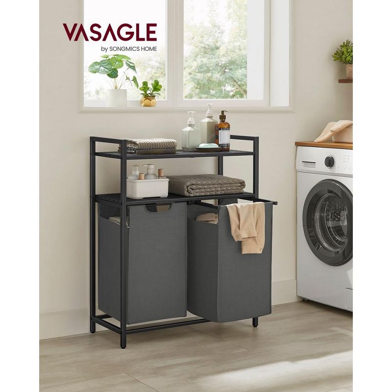 VASAGLE Laundry Hamper, Laundry Basket, Laundry Sorter with 2 Pull-Out and Removable Bags, 2 of 10