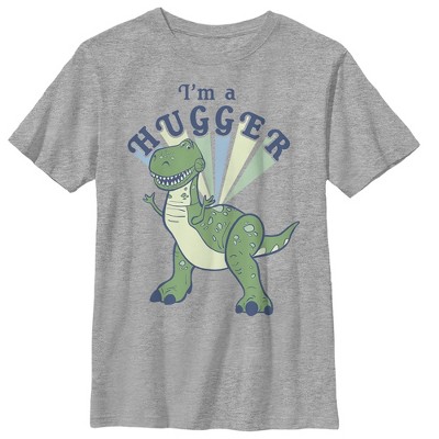Boy's Toy Story I'm A Hugger Rex T-shirt - Athletic Heather - Small ...