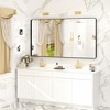 Apmir 55 in. W x 30 in. H Rectangular Aluminum Alloy Framed and Tempered Glass Wall Mirror in Matte Black - 2 of 4
