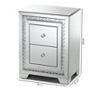 Mina Mirrored 2 Drawer Nightstand Bedside Table Silver - BaxtonStudio: Glamorous, Fully Assembled, Crystal Accents - image 2 of 4