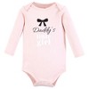 Hudson Baby Infant Girl Cotton Bodysuit, Pant and Shoe Set, Black Bow - 4 of 4