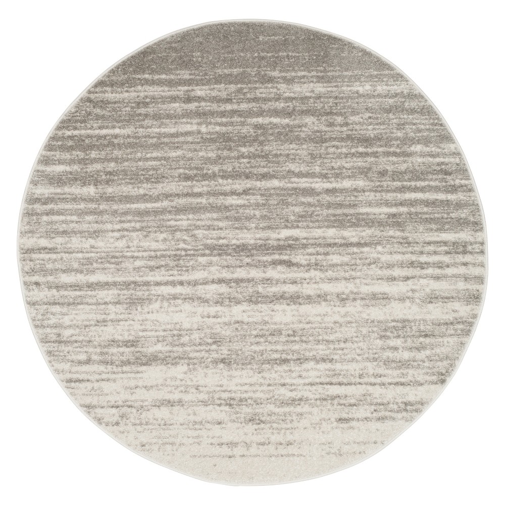 6' Ombre Design Round Area Rug Light Gray - Safavieh