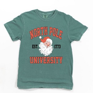 Simply Sage Market Women's North Pole University 1773 Short Sleeve Garment Dyed Tee - 1 of 4