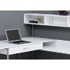 Monarch Specialties Computer Desk Home Office Corner Storage Drawers L Shape Work Laptop Metal Laminate White Grey Contemporary Modern - 2 of 4
