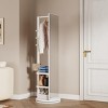 SEVOBAL Full Length Mirror 69"x16" 360 degree Rotating with Rotating Coat Rack Solid Wood Mirror Hanger Storage, White, 19.69"*19.69"*68.8" - 2 of 4