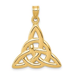 Black Bow Jewelry 14k Yellow Gold Polished 2D Trinity Pendant, 22mm (7/8 inch) - 1 of 4