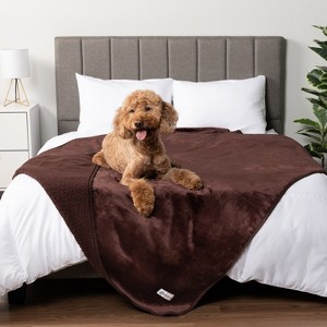 PetAmi Waterproof Dog Blanket For Pet Cat, Faux Shearling Fleece Couch Cover, Soft Plush Washable Reversible Throw - 1 of 4