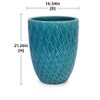 NAYSAYE Planter Ceramic Flowerpot Modern Design for Indoor Outdoor Garden, Cyan, 16.54"*16.54"*21.26" - 3 of 4