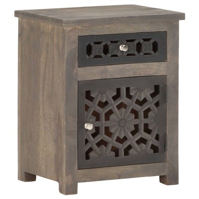 vidaXL Bedside Cabinet 15.7 in.x11.8 in.x19.7 in. Solid Mango Wood