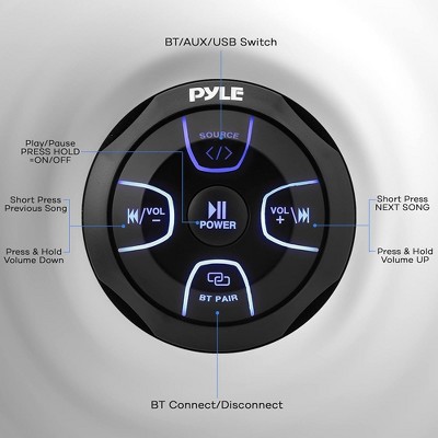 DS18 BTRCRMIC Wireless Bluetooth Audio Controller, Waterproof Marine