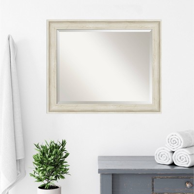 Regal Birch Cream 33" x 27" Rectangular Wood Wall Mirror