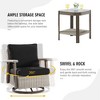 YARDSIGHT Patio Swivel Rocking Chair with Cushions & Storage Side Table - Outdoor Wicker Lounge Set for Porch or Backyard - 4 of 4