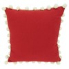 Saro Lifestyle Down-Filled Throw Pillow With Plaid Pom Pom Design - 2 of 3