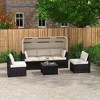 ONWITH 6 Pieces Patio Furniture Sets, Outdoor Rattan Daybed with Retractable Canopy - 2 of 4