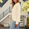 Women's Round Neck Cable Knit Sweater Cardigan with Front Button Down and Long Sleeve Open Front Design - image 4 of 4