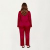Anna-Kaci Lounge Women's PLus Size 2-Piece Satin Pajama Set with Relaxed Button Front Top and Wide-Leg Pants - 4 of 4
