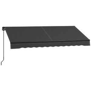 Resenkos Patio Awning, Outdoor Sun Shade Shelter Cover Awnings,10' x 8' Retractable Awning, 280gsm UV Resistant Sunshade Shelter, Dark Gray - 1 of 4