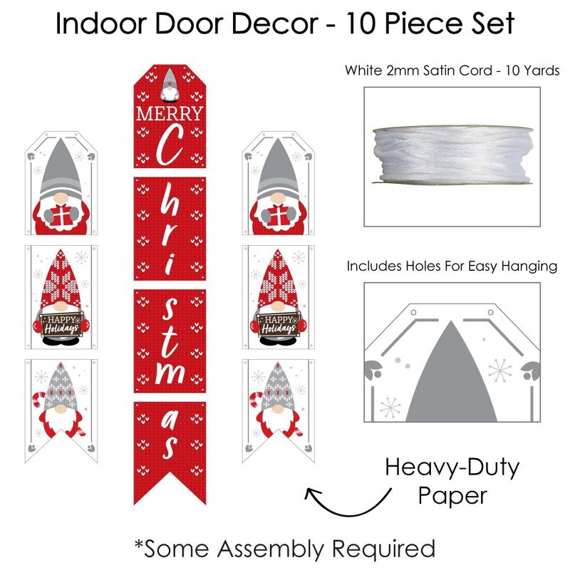 Big Dot of Happiness Christmas Gnomes - Hanging Vertical Paper Door Banners - Holiday Party Wall Decoration Kit - Indoor Door Decor, 5 of 8