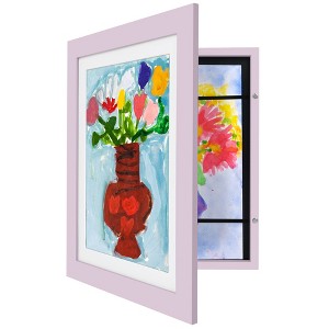 Americanflat Kids Art Frame 10x12.5 inches with 8.5x11 inches Mat - Composite Wood And Glass - Holds 100 Artworks - 1 of 4