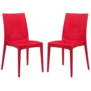 LeisureMod Mace Modern Plastic Dining Side Chair for Indoor and Outdoor, Set of 2 - 1 of 4
