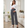 INSPIRE CHIC Women's Maternity Stretch High Waisted Wide Leg Pregnant Palazzo Pants - 2 of 4
