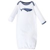 Touched by Nature Baby Organic Cotton Long-Sleeve Gowns 3pk, Blue Whale, 0-6 Months - 4 of 4