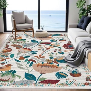 Fulvari Boho Large Soft Non-Slip Vintage Bedroom Dining Room Rug, Low Pile Carpet for Kids Playroom Nursery Office Farmhouse - 1 of 4