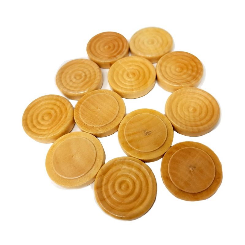Set of 24 Stackable Wood Grooved Checkers - 1.5&#34;, 4 of 7