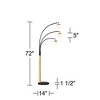 Possini Euro Design Rayne Modern Arc Floor Lamp 72" Tall Gold Black 3 Light LED Adjustable Arm Frosted Glass Globe Shade for Living Room Reading Home - 4 of 4