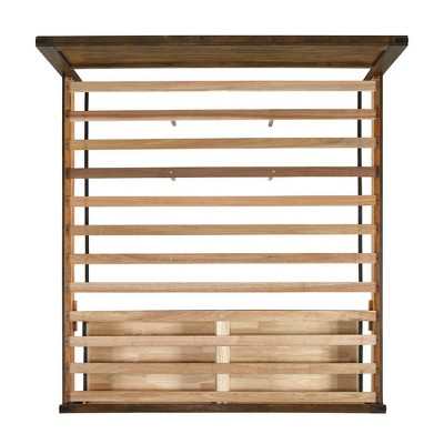 Rustic Chestnut King Storage Bed with Espresso Knobs