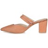 Journee Signature Womens Genuine Leather Kaitlynn Mules Low Block Heel Almond Toe Pumps - 2 of 4