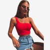 Anna-Kaci Women's One-Shoulder Ribbed Crop Top with Stretch Fit - 4 of 4