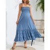 Sleeveless Maternity Dress Women's Summer Spaghetti Strap Smocked Tiered Flowy Maxi Dress for Baby Shower Photoshoot - image 3 of 4