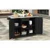 VYNXARIA Outdoor Kitchen Island: Black Fir Wood with Stainless Steel Top & Ample Storage - 4 of 4