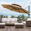 11.5' x 11.5' Double Top Round Aluminum Offset Umbrella with Crank - Crestlive Products - 2 of 4