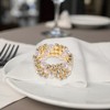 Unique Bargains Napkin Rings Faux Pearl & Rhinestone Metal Rhinestone Gold Tone 1 Pc - 3 of 3